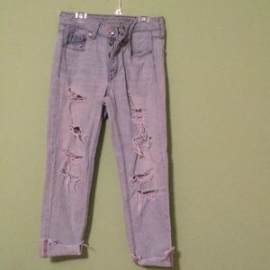 American Eagle ripped mom jeans