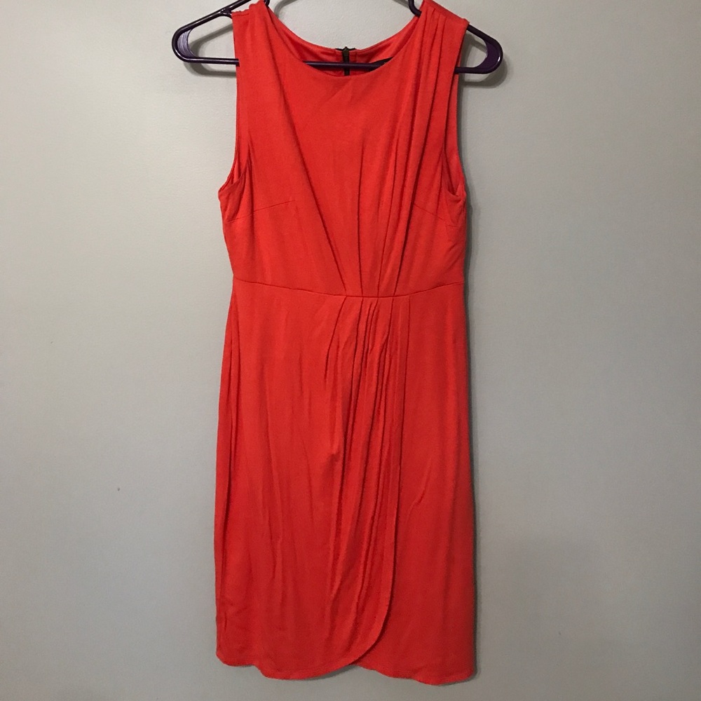 Front pleated dress with back zipper