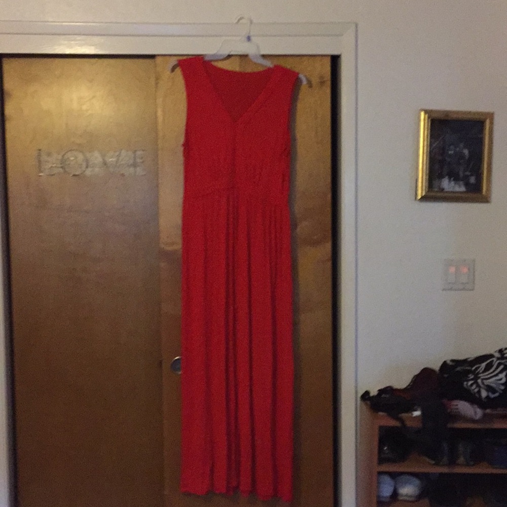 Red maxi dress