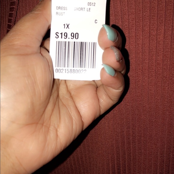 Rust Colored Ribbed Dress - Picture 2 of 2