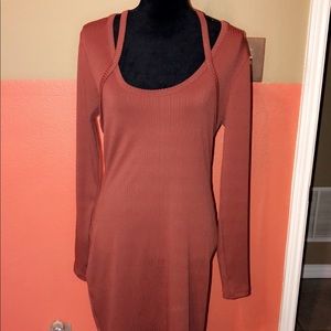 Rust Colored Ribbed Dress