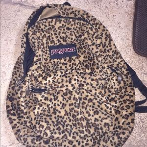 Jansport fuzzy Cheetah backpack