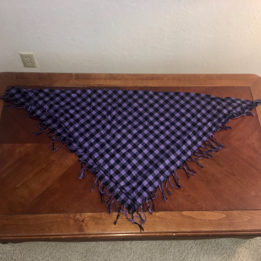 Purple Checkered Square Scarf