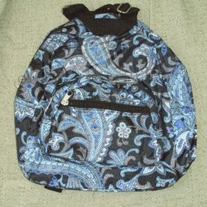 Small Backpack Purse Blue Paisley Women Child NEW!