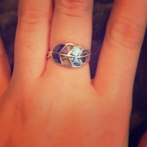 Mother of Pearl Leaf Ring