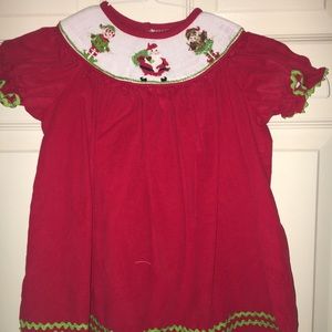 12 months smocked Christmas dress
