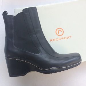 NIB Rockport Leather Booties Heeled Ankle Boots