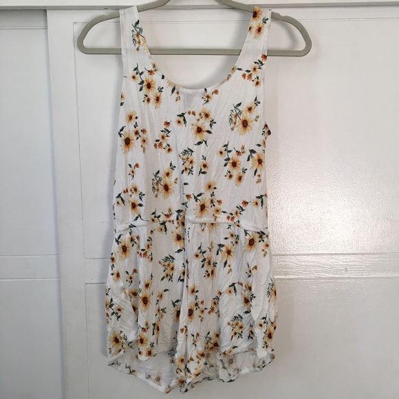 White Sunflower Print Romper | Forever21 - Picture 3 of 4