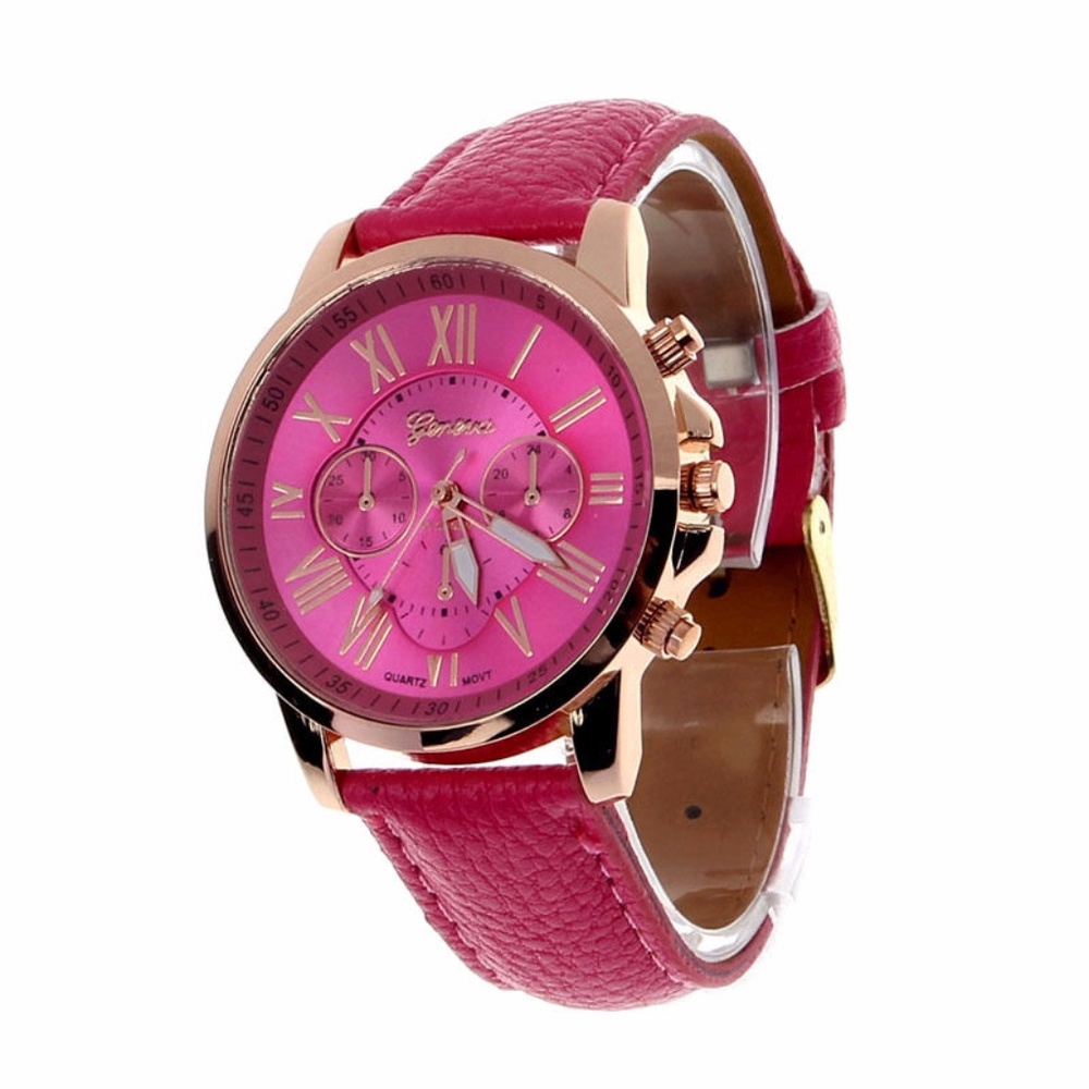 Hot Pink Quartz Womens Watch