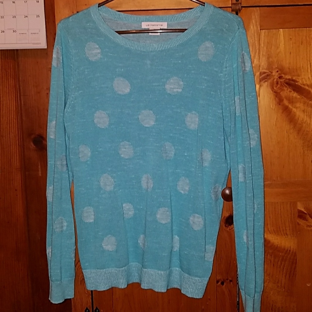 Blue Polk a dot sweater