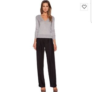 ATM Silk Wide Leg Pants Elastic Waist Black NWT