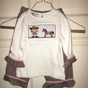12 months smocked Cowgirl outfit