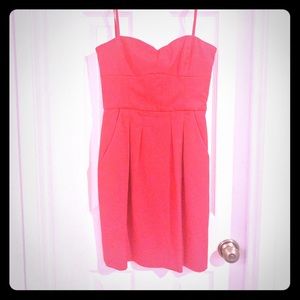 Bcbg coral strapless dress size 2