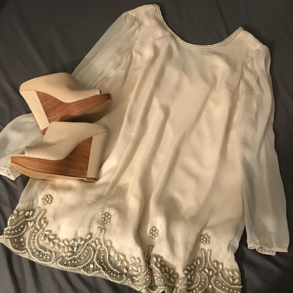 Ark & Co Beaded sleeved shift dress