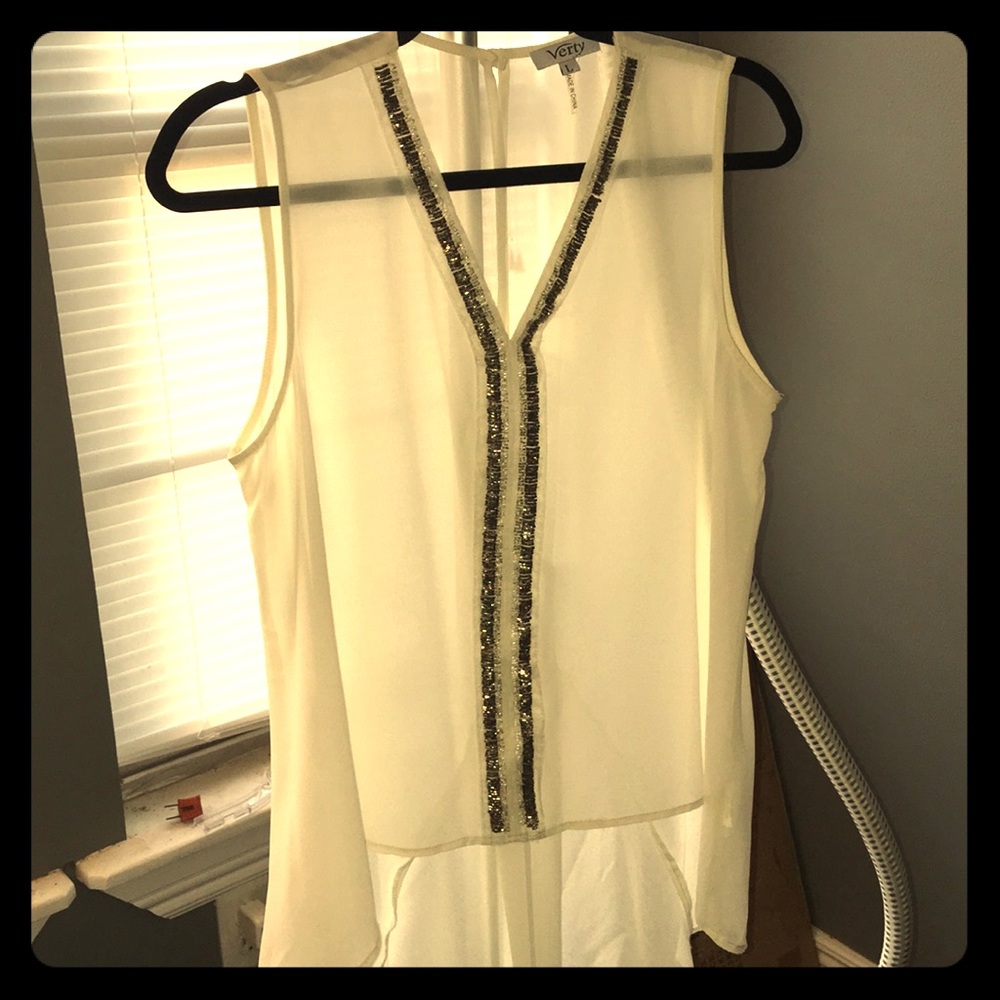 🎉Sheer Sleeveless Breaded Flowy Top