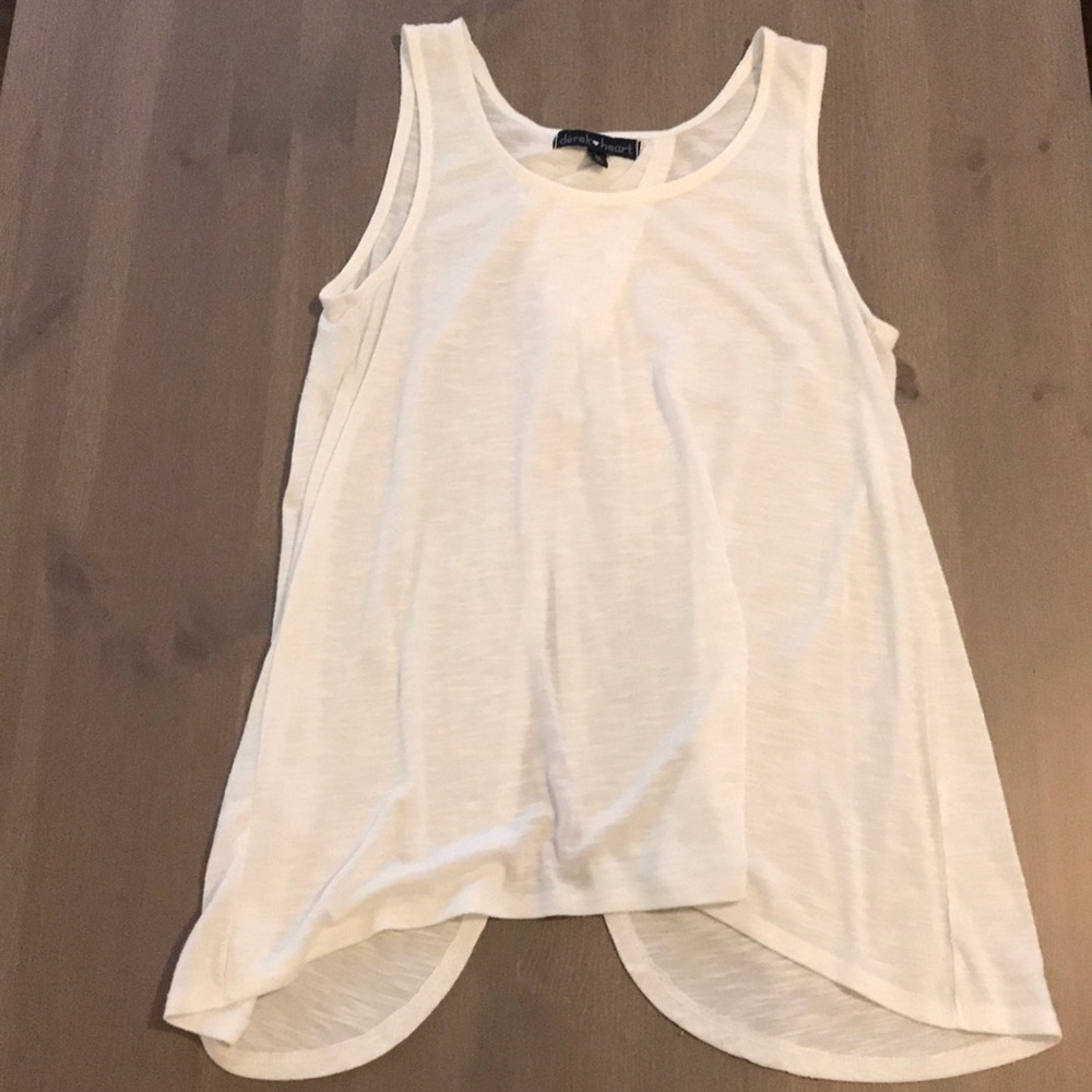 Open back flirty white tank