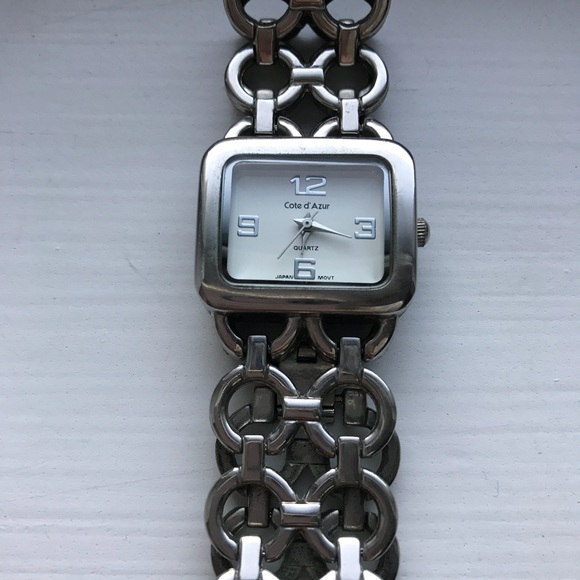 Vintage silver Cote D’Azur quartz link watch - Picture 3 of 6