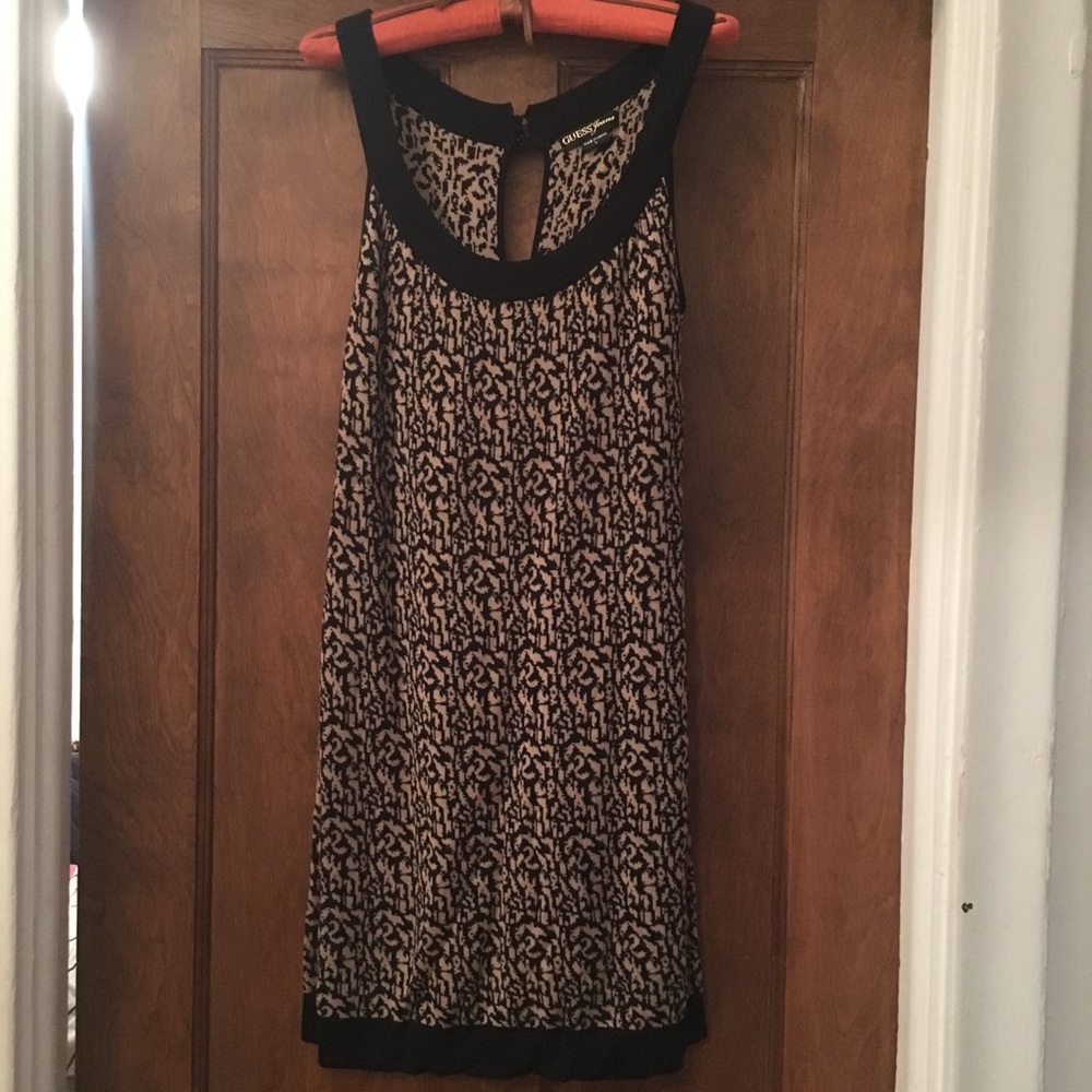 Guess Jeans Leopard Animal Print Knot Shift Dress