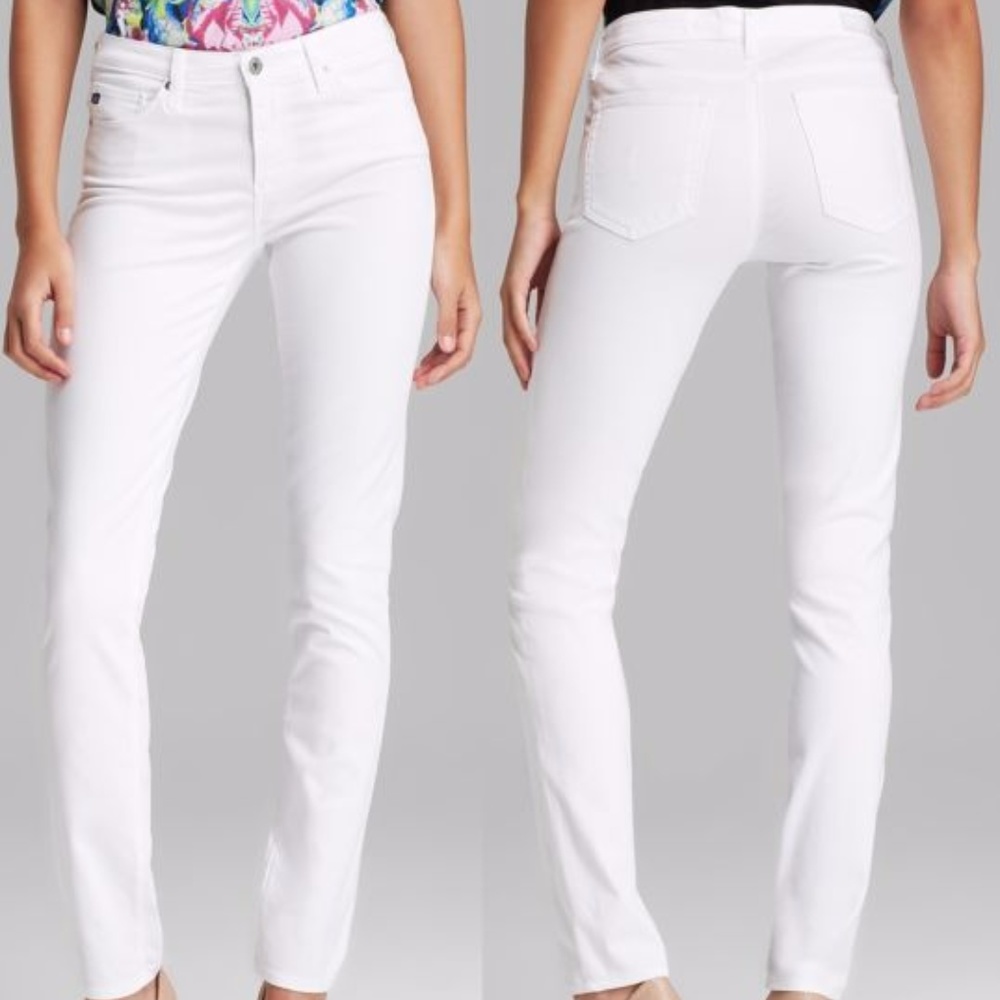 AG ‘The Prima’ Mid Rise Cigarette Jeans White