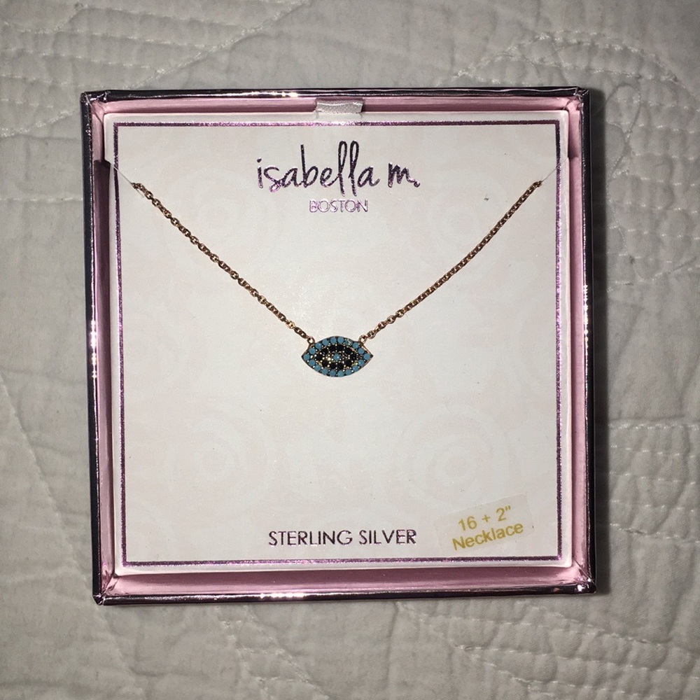 Rose gold evil eye necklace