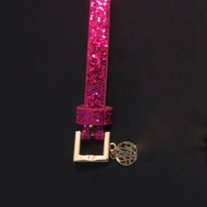 Lilly Pulitzer pink sparkly skinny belt