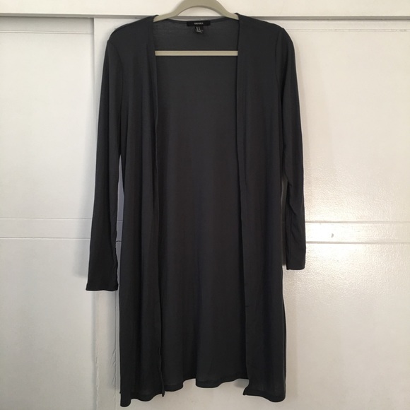 Gray Ribbed Knit Cardigan | Forever 21 - Picture 1 of 4