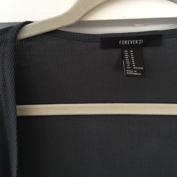 Gray Ribbed Knit Cardigan | Forever 21 - Picture 4 of 4