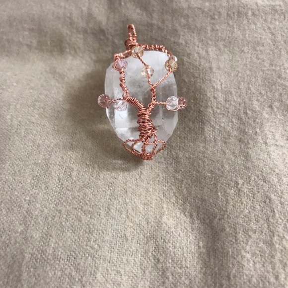 Quartz Wire-Wrapped Tree Pendant - Picture 3 of 5