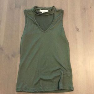 Olive green choker tank