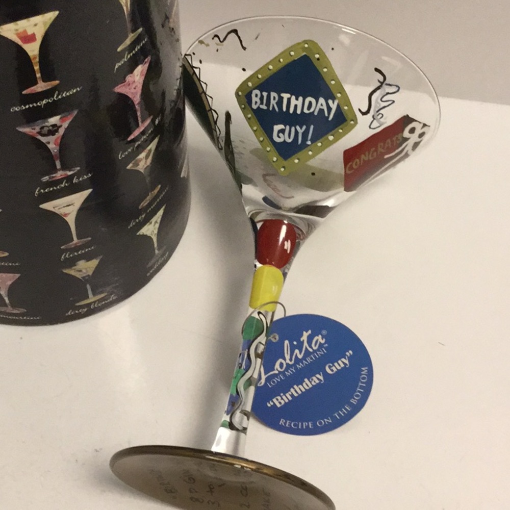 Birthday Guy Martini Glass