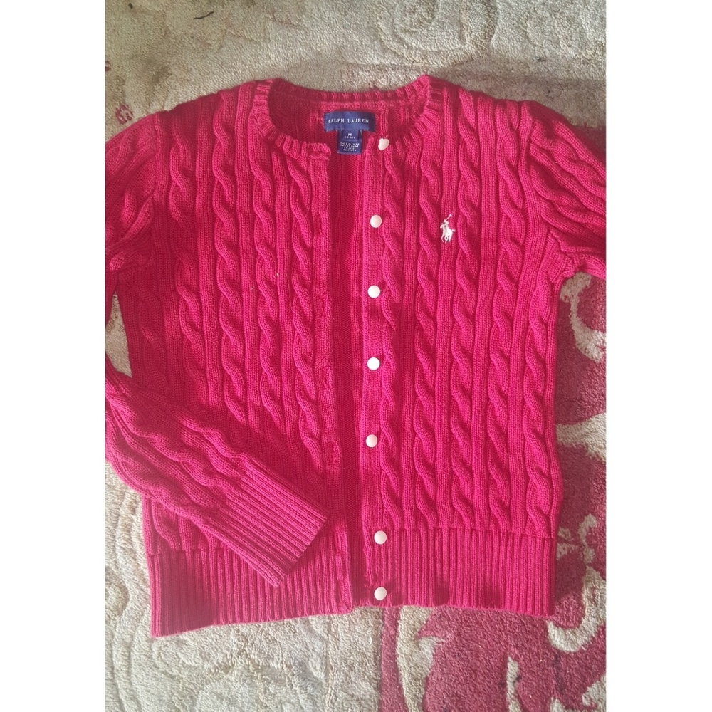 Red Ralph Lauren Sweater Cardigan