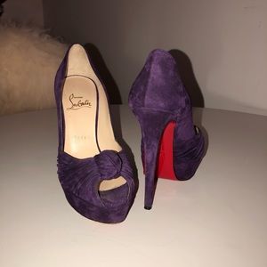 Brand new Christian Louboutin purple suede pumps