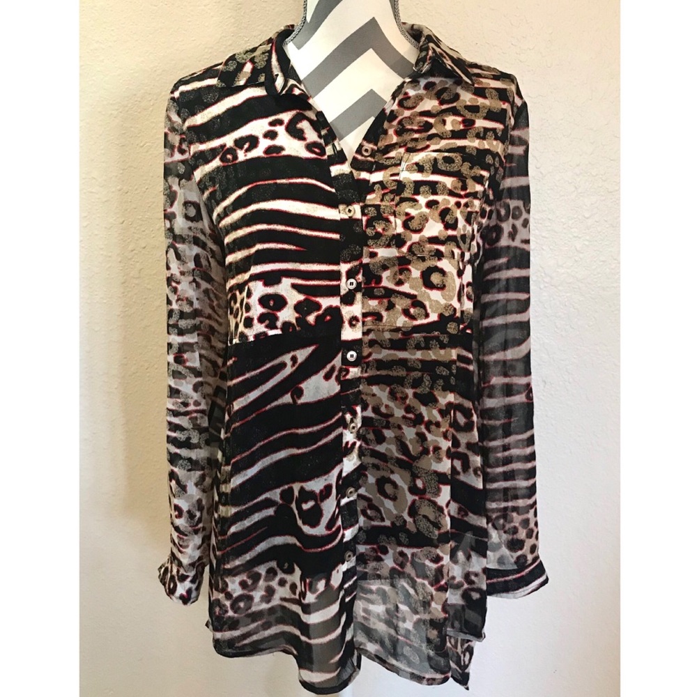 “Multiples” Small Animal Print Blouse