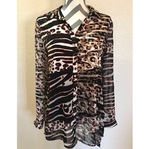 “Multiples” Small Animal Print Blouse
