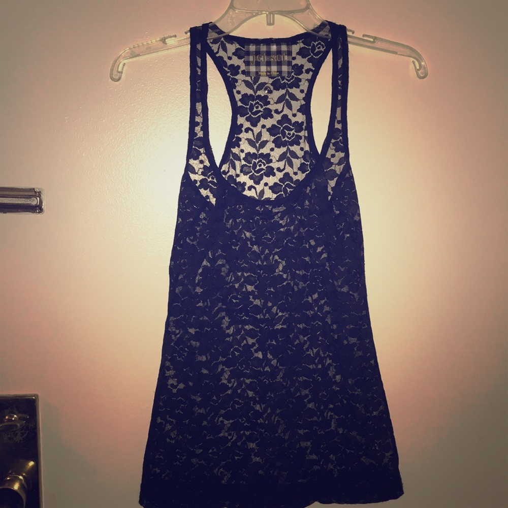 SALE 🌶 Black lace racer back tank top