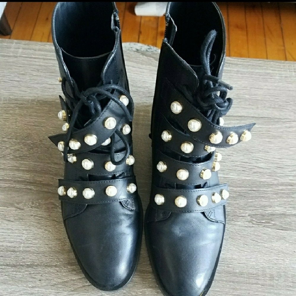 Zara Pearl Ankle Boots
