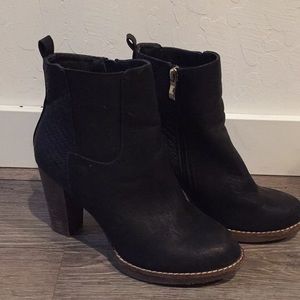 Black healed booties