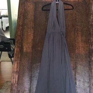 Joanna August full length halter wrap dress