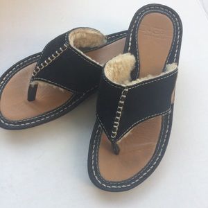 UGG Layback Thong Sandal Suede Sheepskin Women