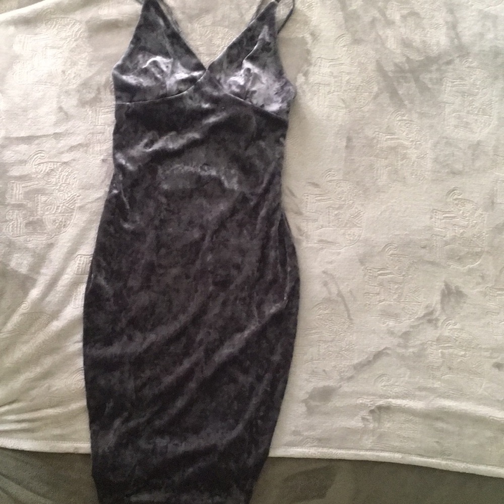 Velvet blue cocktail dress