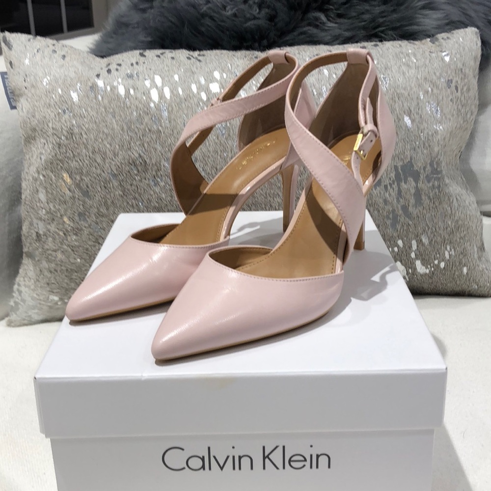 Calvin Klein pink leather heels