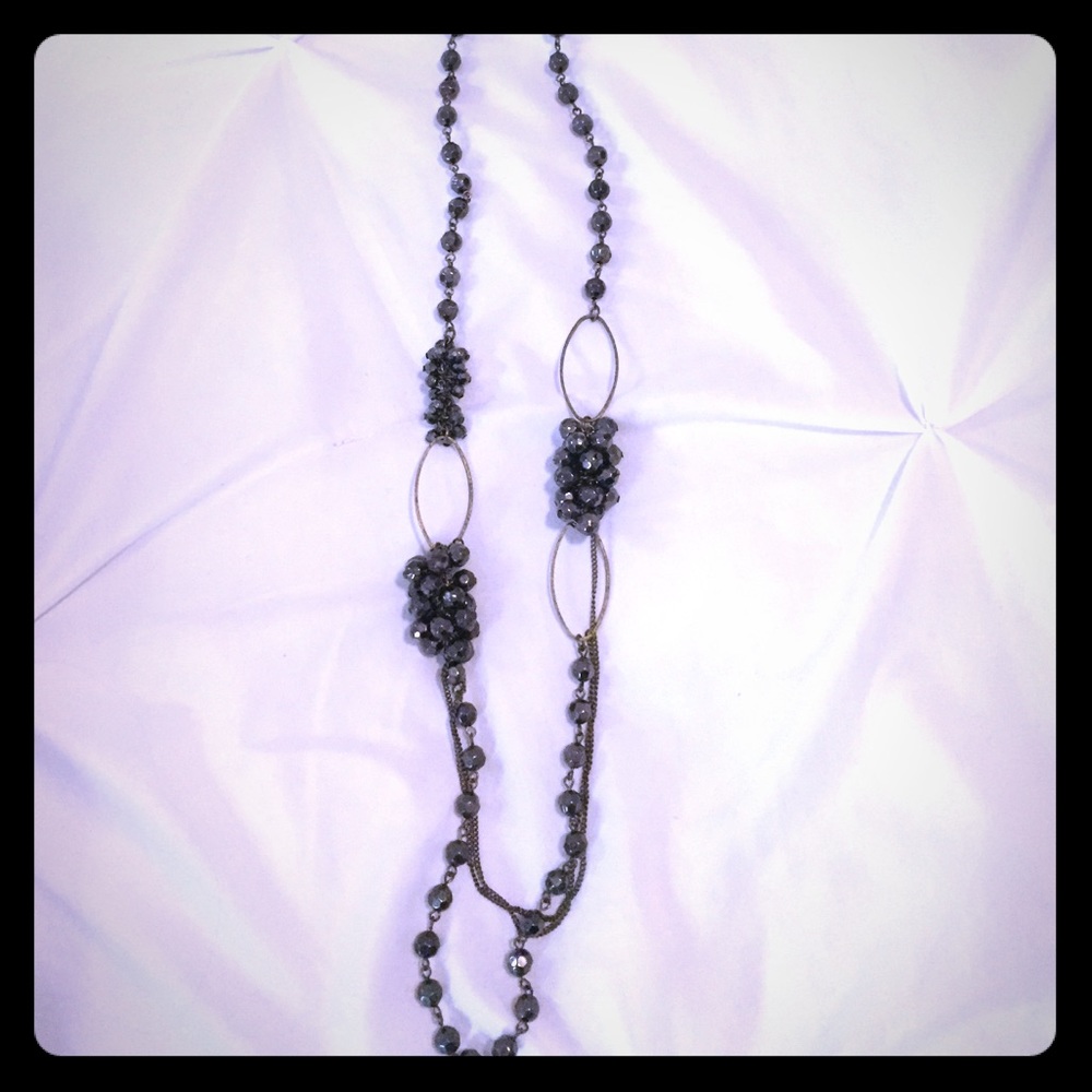Necklace silver with pewter bundle details.