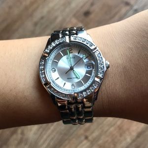 Guess Sterling Silver Watch with Diamond detail