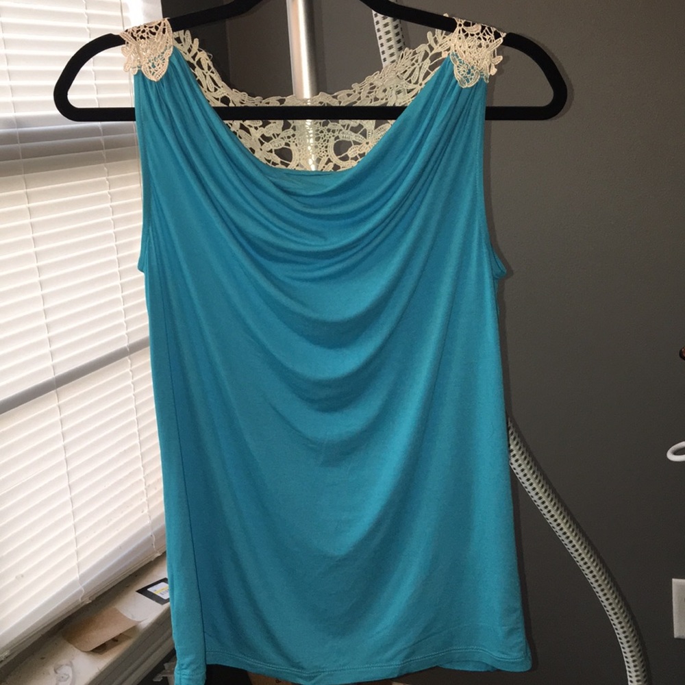 Gorgeous Drape Front with Lace Ann Taylor Top
