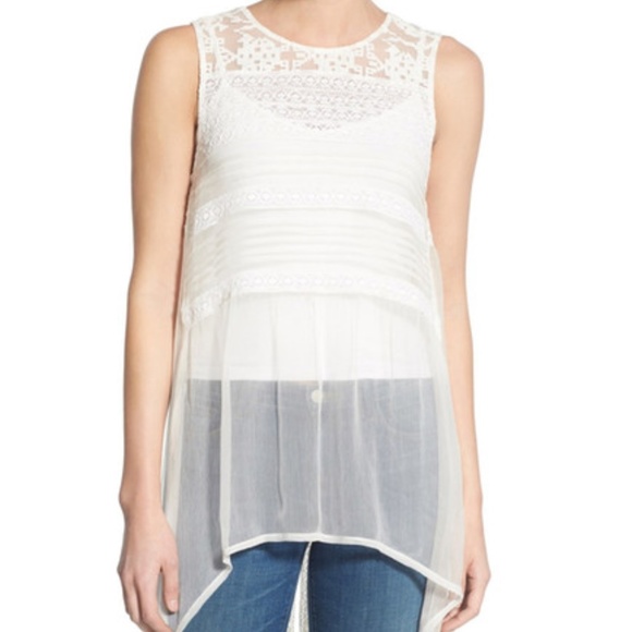 Willow & Clay Sheer Embroidered Sleeveless Tunic - Picture 1 of 8
