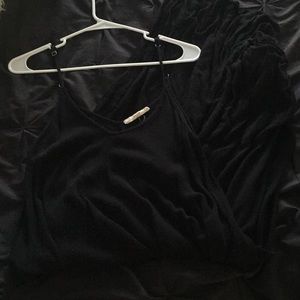 Black ribbed maxi dress