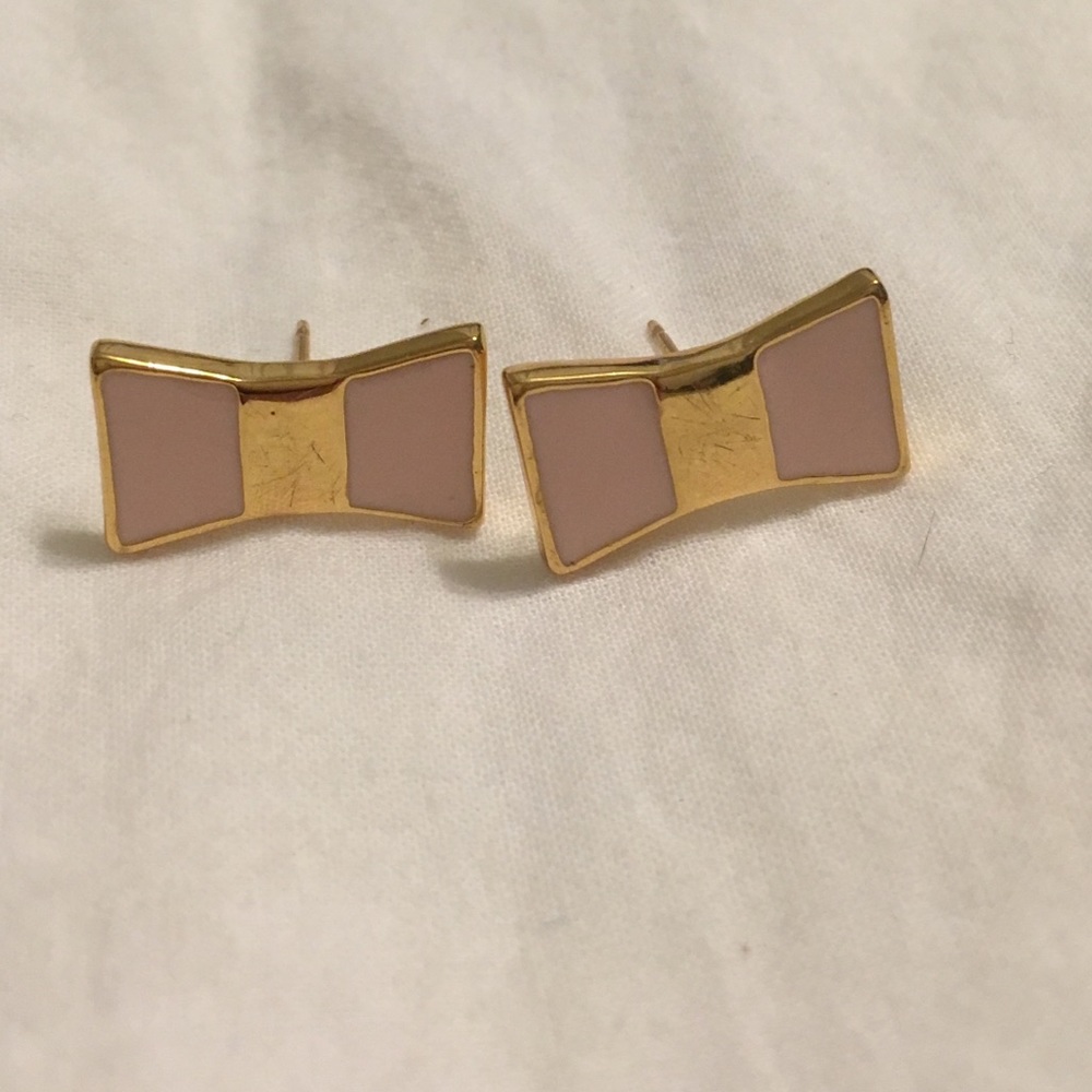 Kate Spade blush bow earrings