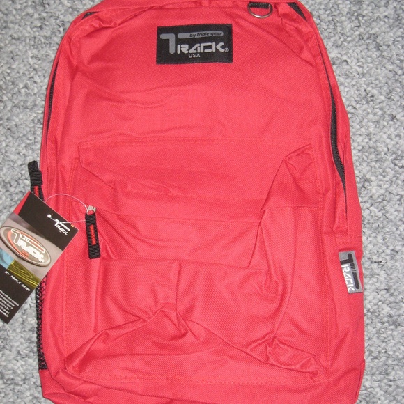 Red Track Triple Gear Backpack Full Size 2 Pocket - Picture 2 of 3
