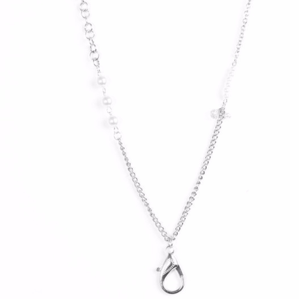 White Beaded Lanyard