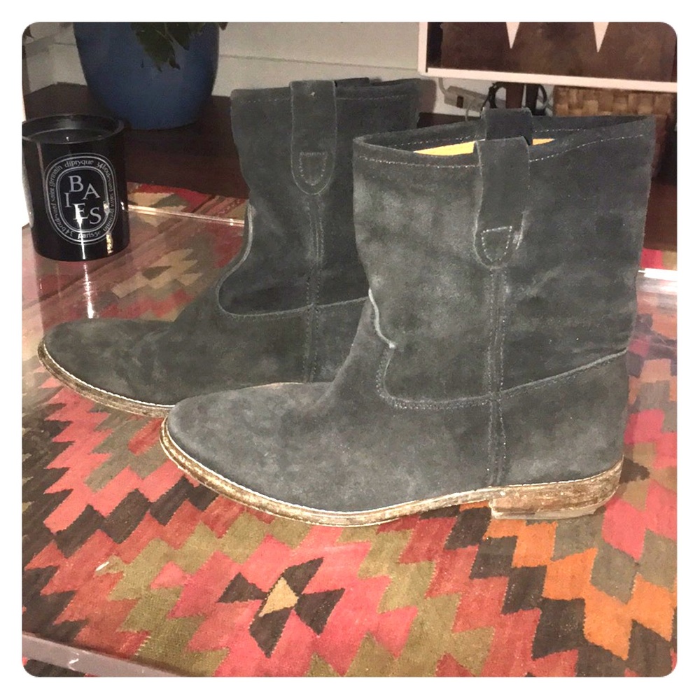 Isabel Marant Suede Jenny Dark Gray Boots